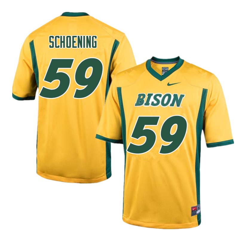 Men #59 Karson Schoening North Dakota State Bison College Football Jerseys Sale-Yellow